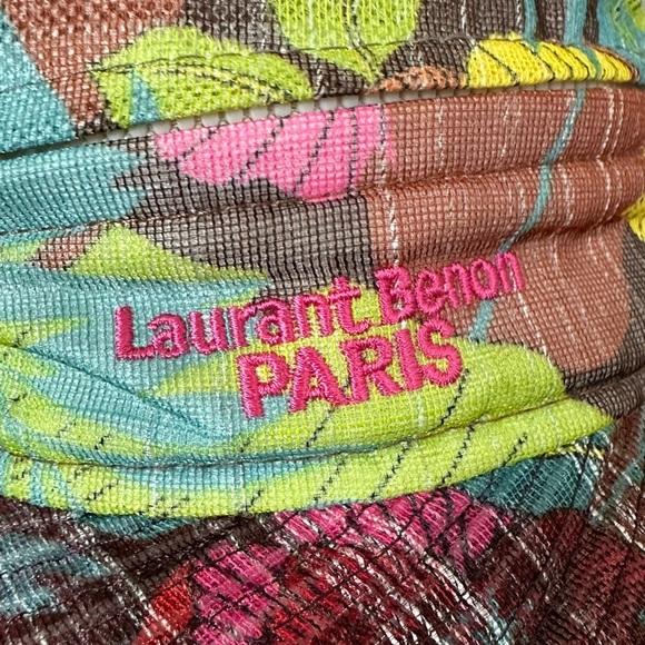 VINTAGE Laurant Benon Paris Floral Sun Visor Hat with Removable Top - Picture 2 of 9